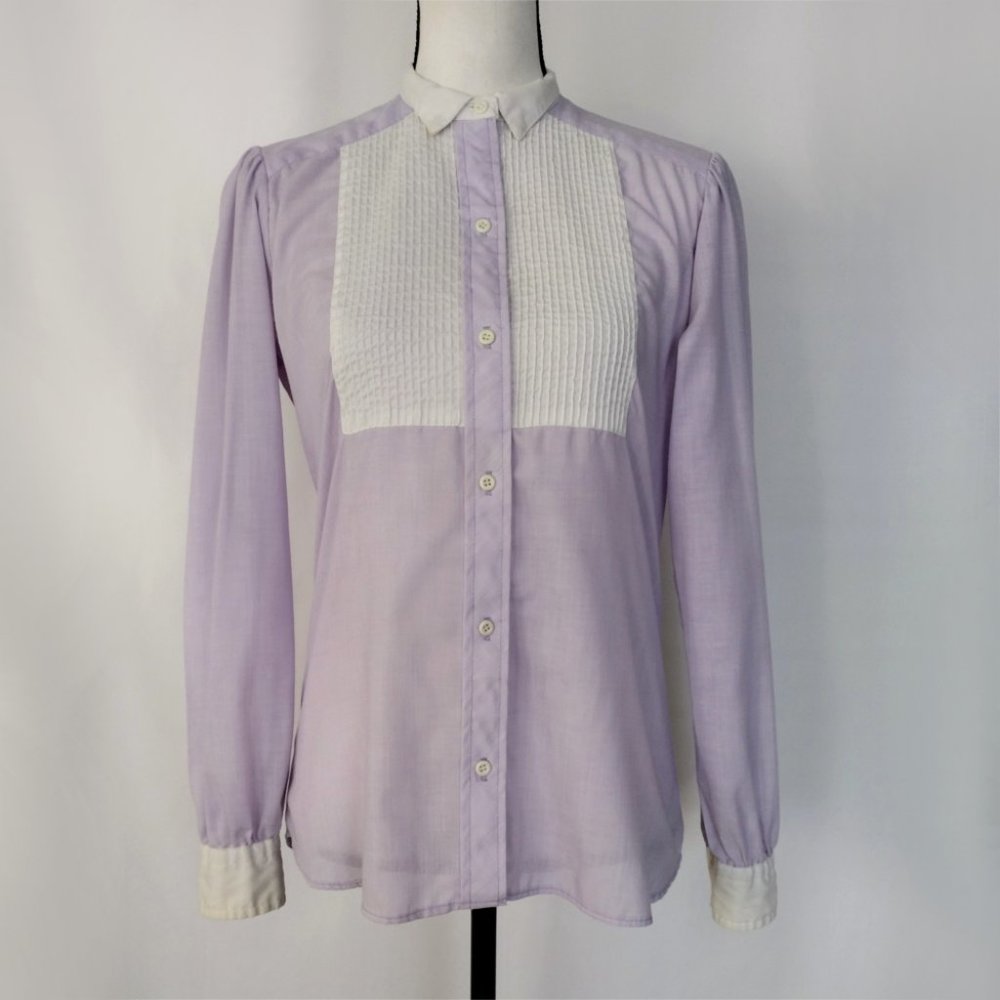 Vintage 1970s Lavender Button Down Western Prairie Shirt